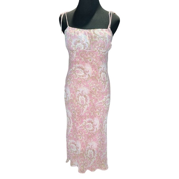 Y2K Pink Paisley Midi Dress - Picture 1 of 6
